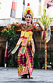 Balinese dancer using codified hand positions and gestures at a Barong dance performance in Batubulan, Bali, Indonesia