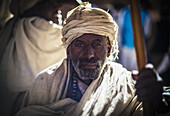 'Portrait of an Ethiopian pilgrim; Lalibela, Ethiopia'