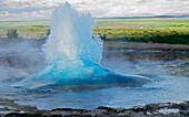 Strokkur Geysir at Haukadalur in Iceland errupts