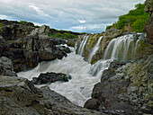 the waterfall Barnarfoss at Husafell in west Iceland