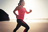 Running on the beach