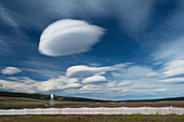 'Unique cloud formation above Cerro Castillo National Reserve; Cerro Castillo, Chile'
