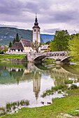 Church of St.John the Baptist (Sveti Duh church), Lake Bohinj, Triglav National Park, Julian Alps, Slovenia, Europe