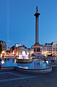 Trafalgar Square with Nelson's Column and fountain, London, England, United Kingdom, Europe