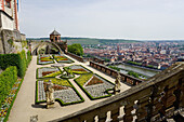 The Princes Garden, Marienberg Fortress, Wurzburg, Bavaria, Germany, Europe