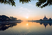 Mandalay Palace at sunrise, Mandalay, Myanmar (Burma), Asia