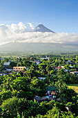 View from the Daraga Church over volcano of Mount Mayon, Legaspi, Southern Luzon, Philippines, Southeast Asia, Asia