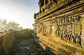 Early morning light at the temple complex of Borobodur, UNESCO World Heritage Site, Java, Indonesia, Southeast Asia, Asia
