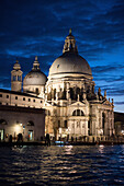 Santa Maria della Salute church at dusk, Grand Canal, Venice, UNESCO World Heritage Site, Veneto, Italy, Europe