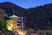 Pagoda, Shinto Shrine, Nachi no taki waterfall, UNESCO World Heritage Site, Wakayama Prefecture, Honshu, Japan, Asia
