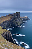 Neist Point Lighthouse, the most westerly point on the Isle of Skye, Inner Hebrides, Scotland, United Kingdom, Europe