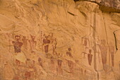 Sego Canyon Rock Art Panal, Barrier Canyon style pictographs, near Thompson, Utah, United States of America, North America