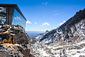 Ski cottage on Mount Ruapehu, Tongariro National Park, UNESCO World Heritage Site, North Island, New Zealand, Pacific