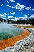 The colourful multi hued Champagne Pool, Wai-O-Tapu Thermal Wonderland, Waiotapu, North Island, New Zealand, Pacific