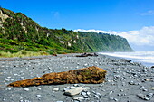Greyrocky beach in Okarito along the road between Fox Glacier and Greymouth, South Island, New Zealand, Pacific