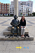 Sculpture near Hostal San Marcos, Leon, (camino de Santiago), Castile and Leon, north-Spain, Spain