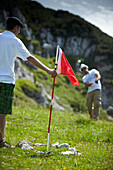 Urban golf players at Wendelstein, Upper Bavaria, Germany