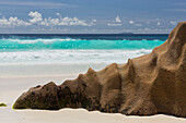 Granite rocks on Grand Anse beach, La Digue Island, Seychelles