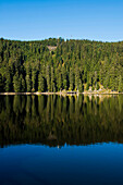 Lake Mummelsee and Hornisgrinde, Seebach near Achern, Black Forest, Baden-Wuerttemberg, Germany