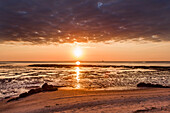 Sunrise over the Wadden sea, Amrum Island, North Frisian Islands, Schleswig-Holstein, Germany