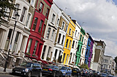 Bunte Häuser, Notting Hill, London, England, Großbritannien