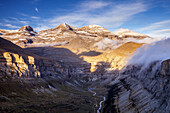 View of Sorores and Ordesa Valley from the Viewpoint area - Balcones de Ordesa-, National Park of Ordesa and Monte Perdido, Huesca, Spain.