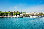 Mandraki Port, Rhodes city, , Rhodes island, Dodecanese, Greek Islands, Greece, Europe