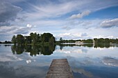 Lithuania, Trakai, Trakai Historical National Park, Lake Galve, boats