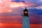Lighthouse List East at sunset, Sylt, Northfrisian Islands, Schleswig-Holstein, Germany, Europe