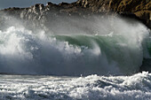 Waves breaking at Pfeiffer Big Sur beach in Big Sur, California, USA.