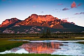 Pocahontas Ponds in the Jasper National Park at sunrise, Alberta, Canada