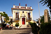 Neo Classical Town Hall of Ioulis Chora administrative centre town of Kea, Greek Cyclades Islands