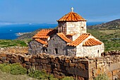 The Byzantine church if Taxiarches The Archangels built on the Sancturay of Zeus Hellanios, Aegina, Greek Saronic Islands