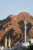 Oman, Muscat, Mutrah, minarets and mountains