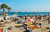 Beach. Croisette Avenue. Cannes. Alpes-Maritimes. French Riviera. Provence. France.