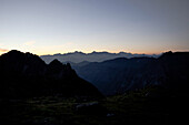 Sonnenaufgang, Aufstieg zum Habicht (3277 m), Stubaier Alpen, Tirol, Österreich