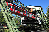 Germany, Europe, Wuppertal, Wupper, Bergisch land, country, North Rhine_Westphalia, Germany, Europe, Wuppertal_Barmen, Wuppertaler suspension railway, stop, Werth, bridge, Jugendstil, art nouveau,