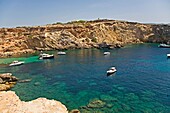 Cala Compte, beaituful paradise beach in Ibiza, Balearic Islands, Spain