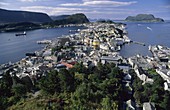 Aerial view of Alesund Norway