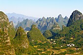 Karst peaks around Yangshuo, Guilin, Guangxi, China