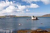 Kisimul Castle in Castlebay or Bagh aChaisteil, Isle of Barra - Barraigh -, Western Isles or Outer Hebrides -Na h-Eileanan an lar-, Scotland