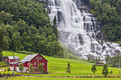 Waterfall in Tvindefossen, More and Romsdal, Norway.