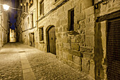 Historic town of Valderrobres by night, Matarraña, Teruel, Aragón, Spain.