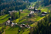 Village on hill M  Foppa, Livinallongo Del Col Di Lana, Veneto, Dolomites, Italy, Europe