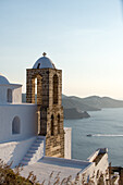 view at church at plaka on milos, one of the cyclades in greece