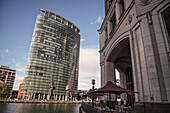 modern and classical architecture at Canary Wharf (new financial district), City of London, England, United Kingdom, Europe