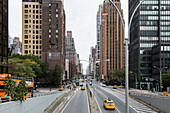 View down First Avenue, Midtown, Manhattan, New York, USA