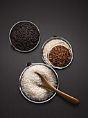 Diverse Reissorten, Essen, Nahrung, Lebensmittel