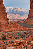 Courthouse Towers, La Sal Mountains, Arches National Park, Moab, Utah, USA