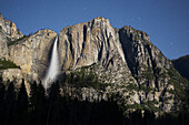 Upper Yosemite Falls in Moonlight, Yosemite National Park, California, USA